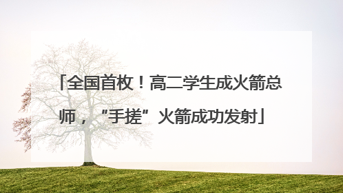 全国首枚！高二学生成火箭总师，“手搓”火箭成功发射